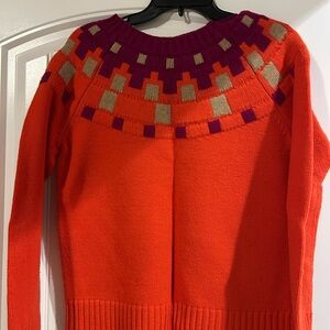 Ralph Lauren Double RL Bold Orange and Purple Sweater